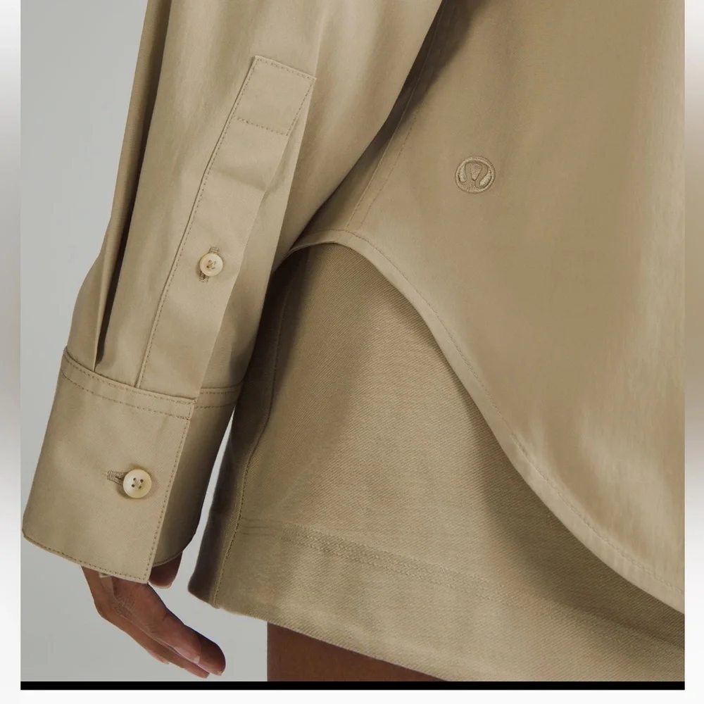 Lululemon NWT 🎉host pick🎉🎈cotton blend poplin button up shirt - Picture 4 of 12